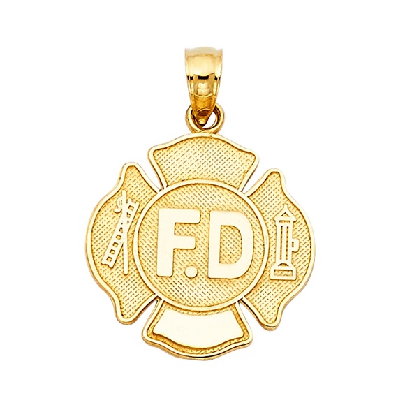 TGDJ Other - 14K Yellow Gold Fire Department Pendant